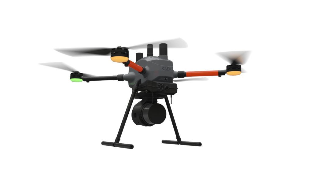 This is the Microdrone EasyOne platform, ready to fly many different GeoCue payloads